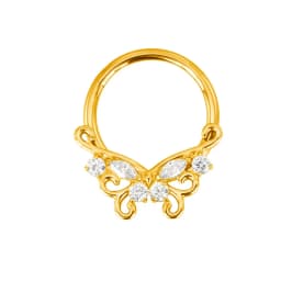ASTM F136 Titanium Nose Rings PIERC Butterfly/heart/Marquise CZ Ring Hoop EAR Hinged Clicker Earring Labret Tragus Body Piercing