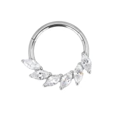 ASTM F136 Titanium Nose Rings PIERC Butterfly/heart/Marquise CZ Ring Hoop EAR Hinged Clicker Earring Labret Tragus Body Piercing