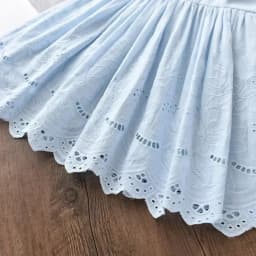 Summer New Blue Casual Round Neck Lace Sleeveless Princess Dress with Bow Hollow Pattern for Girls Aged 2-6 Daily Wear