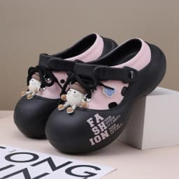 Women's 2025 EVA Platform Clogs - Closed-Toe Lace-Up Beach Sandals, Non-Slip Summer Slippers