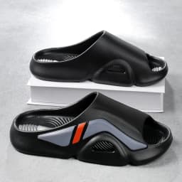 Men's Simple Casual Slip-On Slippers Indoor Anti-Slip Outdoor Lightweight Solid Color Slipper Everyday Sandals
