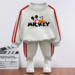 2026 Spring Children Side Stripe Trousers Sets Kids Casual Tracksuit Boys O Neck Hoodies and Long Pant Two Piece New Style