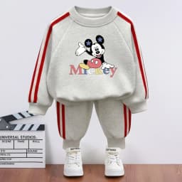 2026 Spring Children Side Stripe Trousers Sets Kids Casual Tracksuit Boys O Neck Hoodies and Long Pant Two Piece New Style