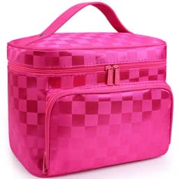Lattice Big Cosmetic Bag Women Stripe Waterproof Professional Toiletry Kit Wash Necessaire Travel Organizer Make up Box SZL61