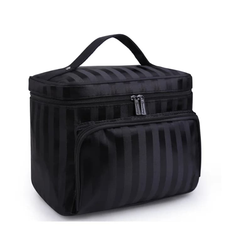 Lattice Big Cosmetic Bag Women Stripe Waterproof Professional Toiletry Kit Wash Necessaire Travel Organizer Make up Box SZL61