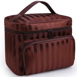Lattice Big Cosmetic Bag Women Stripe Waterproof Professional Toiletry Kit Wash Necessaire Travel Organizer Make up Box SZL61