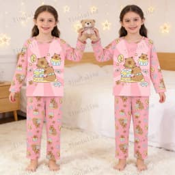 2PC/Set Boys Pajamas Sets Kids Pjs Toddler 3 to 4 5 6 7 8 9 10 11 12 Years Long Sleeve Capybara Funny Pijamas Children Clothing