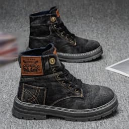 Men's Fashionable Canvas Denim Boots Breathable Outdoor Climbing Boots Versatile Stylish Casual Boot Footwear