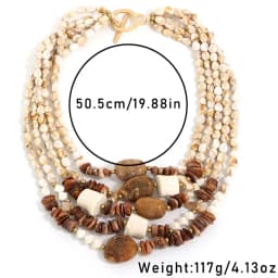 Statement Exaggerated Multi-layer Beads Necklace Handmade for Woman Wedding Party Jewelry