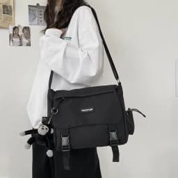 Teen Men's Simple Crossbody Bag for Women Shoulder Bag Solid Oxford Messenger Bag, Student School Bags for Daily Use Work Travel