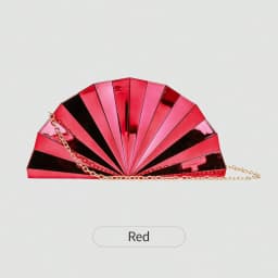 Stylish Gold Acrylic Evening Bag Party Bag Women's Chain Crossbody Bag Glossy Shoulder Bag Luxury Designer Fan-Shaped Clutch