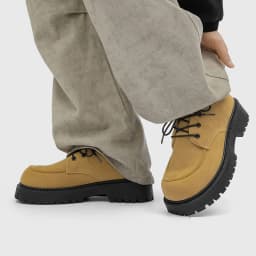Men's Thick-Soled Derby Work Boots, Retro Lace-Up Oxfords, Thick-Soled, Breathable Low-Cut Shoes for Daily Commuting and Casual