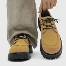 Men's Thick-Soled Derby Work Boots, Retro Lace-Up Oxfords, Thick-Soled, Breathable Low-Cut Shoes for Daily Commuting and Casual