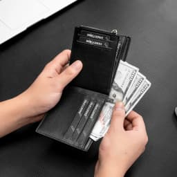 New Men Short Wallets High Quality Card Clips Zipper Male Coin Purse ID & Photo Holder Luxury Big Capacity Men Wallet
