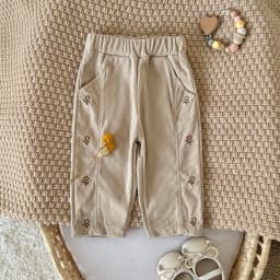 Autumn Newborn Baby Girl Loose Floral Embroidered Casual Pants Baby Fashion Pants Kid Outdoor Corduroy Trousers