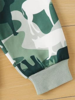 Jungle Adventure Animal Print Hoodie & Animal Camo Pants - Kids Fun Outdoor 2-Piece Set