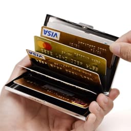 Compass Mountain Credit Card Case Wallet Men Women Business Multifunction Slim Wallet Stainless Steel Card Holder 10 Card Slot