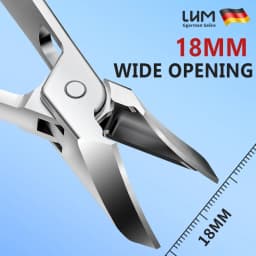 Straight Blade Toenail Clippers for Thick & Ingrown Nails, High Temp Forged Stainless Steel, with Nail Cleaner & Protective Case