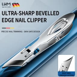 Straight Blade Toenail Clippers for Thick & Ingrown Nails, High Temp Forged Stainless Steel, with Nail Cleaner & Protective Case