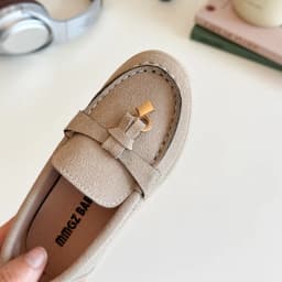 Children's Slip-On Loafers Retro British Style Casual Shoes Leather Shoes for Boys And Girls Breathable Rubber Sole Summer Shoes