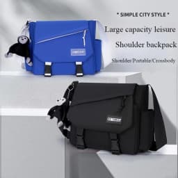 2025 New Men's crossbody bag shoulder bag practical large-capacity backpack men's bag commuter waterproof casual flat school bag