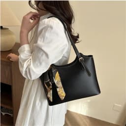 Fashion Stylish Silk Scarf Tote Bag, Spacious Capacity Shoulder Bags, Elegant Underarm Bag, Versatile Commute Handbag for Women