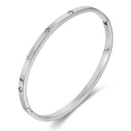 Stainless Steel 18K Gold Plated For Lucky Leaf CZ zircon Bangle Bracelet Set Stackable For Women Crystal clover Jewelry Gifts