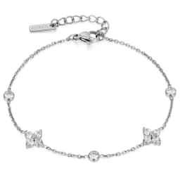 Stainless Steel 18K Gold Plated For Lucky Leaf CZ zircon Bangle Bracelet Set Stackable For Women Crystal clover Jewelry Gifts