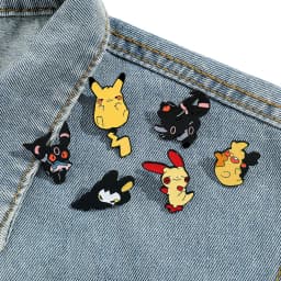 6 Pcs  Cute Cartoon Brooch Creative Pikachu Elf Enamel Pin Backpack Clothing Jewelry Metal Badge Accessories Gift For Friends