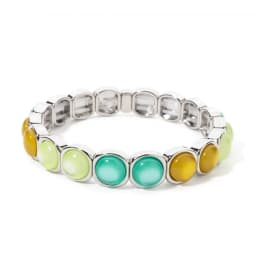 2024 New Design 10mm Enamel Bangle For WOMEN Gold Color Crystal Charm Elastic Bracelets Hand Accessory