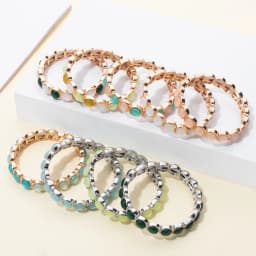2024 New Design 10mm Enamel Bangle For WOMEN Gold Color Crystal Charm Elastic Bracelets Hand Accessory
