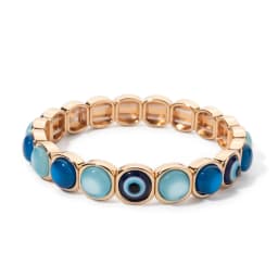 2024 New Design 10mm Enamel Bangle For WOMEN Gold Color Crystal Charm Elastic Bracelets Hand Accessory