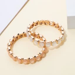 2024 New Design 10mm Enamel Bangle For WOMEN Gold Color Crystal Charm Elastic Bracelets Hand Accessory