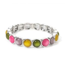 2024 New Design 10mm Enamel Bangle For WOMEN Gold Color Crystal Charm Elastic Bracelets Hand Accessory