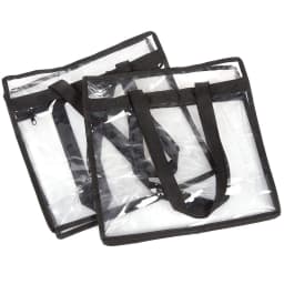 2Pcs Clear Tote Bags Large Capacity Transparent Shoulder Bag with Zipper Flexible Clear Lunch Bag Multipurpose Transparent Totes