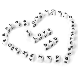 100pcs 12mm Letters Silicone Beads Pacifier Clips Alphabet DIY Personalized Name Chain Jewelry Accessories Making Food Grade