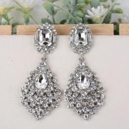 Luxury Jewelry Accessories Wholesale Elegant Long Champagne Crystal Rhinestone Chandelier Drop Statement Earrings for Women