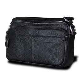 Genuine Cow Leather Women Handbags Single Shoulder Bag Zipper Messenger Bags Soft Phone Pocket High Quality Crossbody Female Bag
