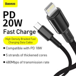 Baseus 20W PD USB Type C Cable for iPhone 14 13 12 Pro Max Fast Charging Charger For iPhone 11 Xs X Type-C USB C Data Wire Cord