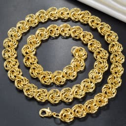 1 Set Necklace And Bracelet ,Multi Layered Link Chain,Gold Color Chunky Choker ,Punk Braided Clavicular Collar,Dubai Jewelry CCB