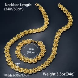 1 Set Necklace And Bracelet ,Multi Layered Link Chain,Gold Color Chunky Choker ,Punk Braided Clavicular Collar,Dubai Jewelry CCB