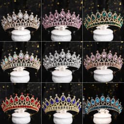 Luxury Gold Color Crystal Pearls Bridal Tiaras Crown Rhinestone Pageant Diadem Headbands Wedding Hair Accesspries