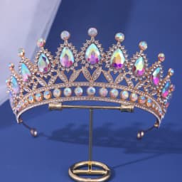Luxury Gold Color Crystal Pearls Bridal Tiaras Crown Rhinestone Pageant Diadem Headbands Wedding Hair Accesspries