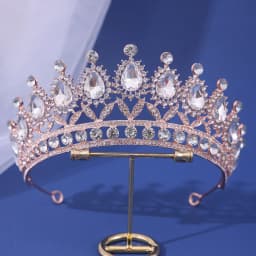 Luxury Gold Color Crystal Pearls Bridal Tiaras Crown Rhinestone Pageant Diadem Headbands Wedding Hair Accesspries
