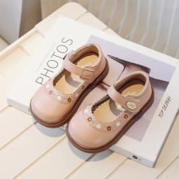 Children's Leather Shoes Spring Autumn Versatile Kids Mary Jane Shoes Fashion Embroidered Flower Causal Princess Shoes for Girls