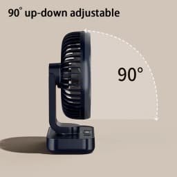 Portable Table Fan Type-c Rechargeable 4 Speeds Desk USB Cooling Fan Wireless Oscillating Wall Hanging Fan 90° Degrees Adjust