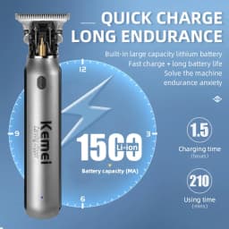 KEMEI Professional Electric Hair Trimmer for Men, Cordless Beard and Hair Clipper, Hair Cutter Machine, Rechargeable Set,Km-1757