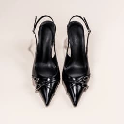 Fashionable Pointed Toe Shallow Mouth New High-heeled Shoes Summer Elegant Buckle Decorated Stiletto Black Women's Shoes NO:602