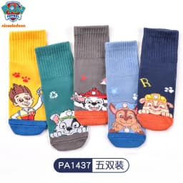 5Pairs Genuine Paw Patrol Baby Socks Cotton Spring Autumn Cartoon Animal Children's Sock Girls Boys Toddler Kids Socks Age 2-8Y