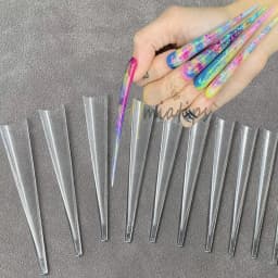XXL Stiletto Extra Long False Nail Tips Acrylic Gel Half Cover Tip Artificial Nails Manicure Salon Supply 500pcs